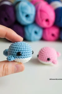 Blue amigurumi whale crochet pattern