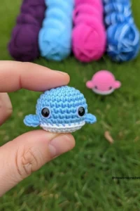 Blue amigurumi whale crochet pattern