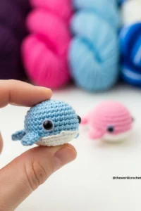 Blue amigurumi whale crochet pattern
