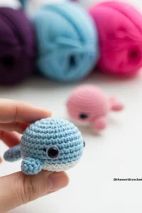Blue amigurumi whale crochet pattern
