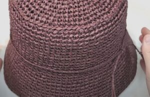 Crochet Bucket Hat With Raffia