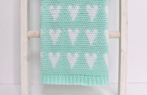 Crochet Simple Heart Blanket Baby