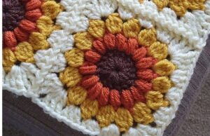 Crochet Sunflower Granny Square Tutorial