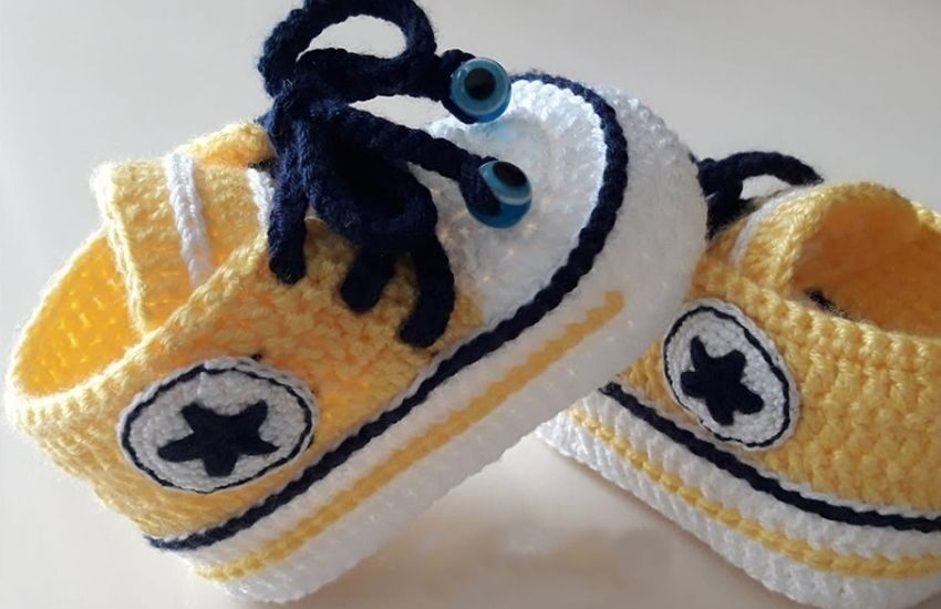 How To Crochet Converse Baby Booties