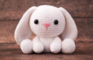 Velvet Yarn Amigurumi Crochet Bunny