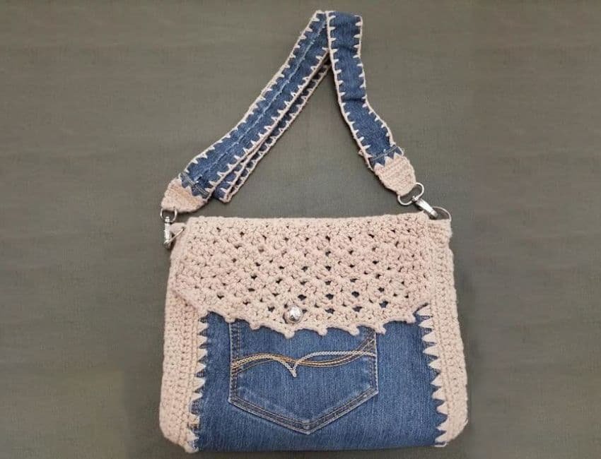 Crochet Checkerboard Shoulder Bag