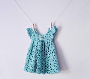 Angel Wings Blue Crochet Dress