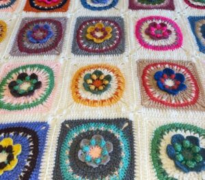 Colour Burst Flower Blanket Pattern Free