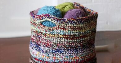 Scrap Yarn Crochet Basket