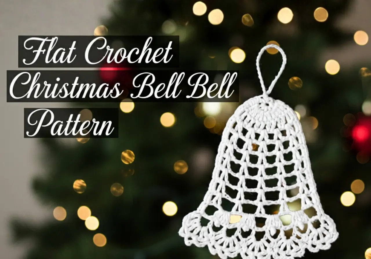 Handmade flat crochet Christmas bell ornament made with fine cotton thread” Meta description: Create a beautiful flat crochet Christmas bell ornament with this easy step-by-step pattern. Perfect for your holiday décor! Flat crochet Christmas bell pattern made with cotton thread
