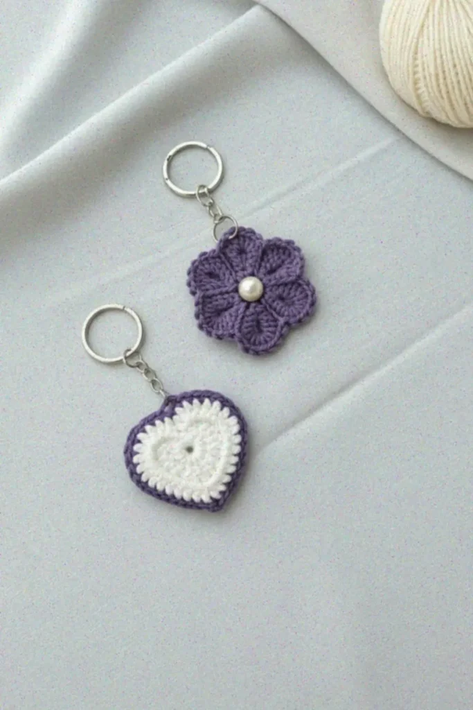 Crochet Heart Motif made in worsted weight yarn, flat heart applique with smooth edges and defined curves