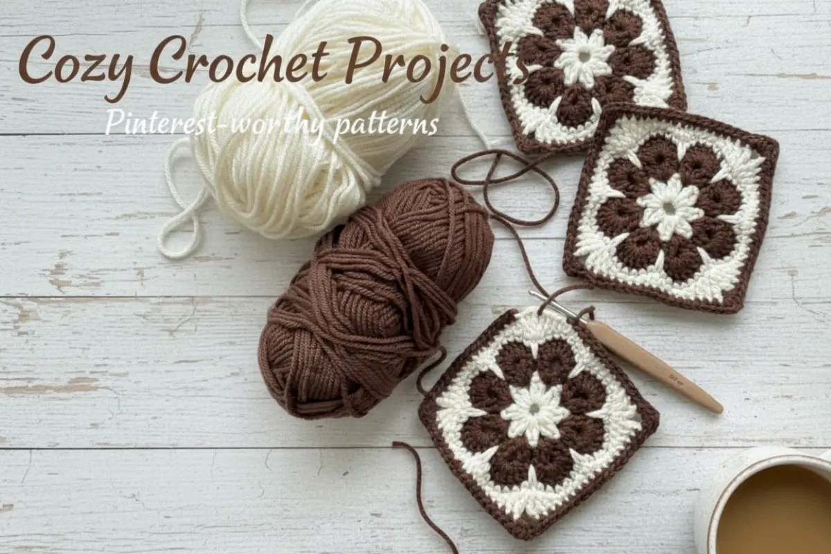 African Flower Granny Square Crochet Pattern colorful motif close-up