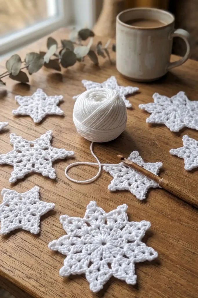 Crochet Lace Star Ornament handmade Christmas decoration