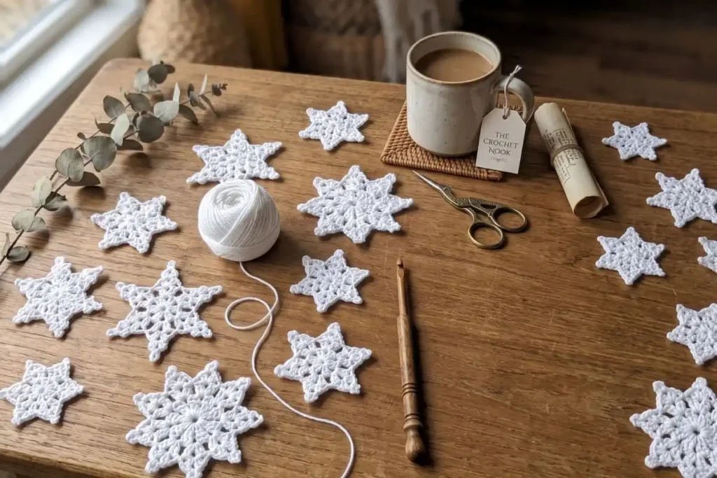 Crochet Lace Star Ornament handmade Christmas decoration