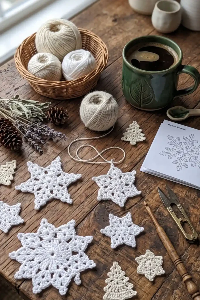 Crochet Lace Star Ornament handmade Christmas decoration
