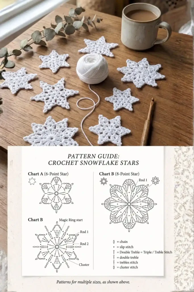 Crochet Lace Star Ornament handmade Christmas decoration