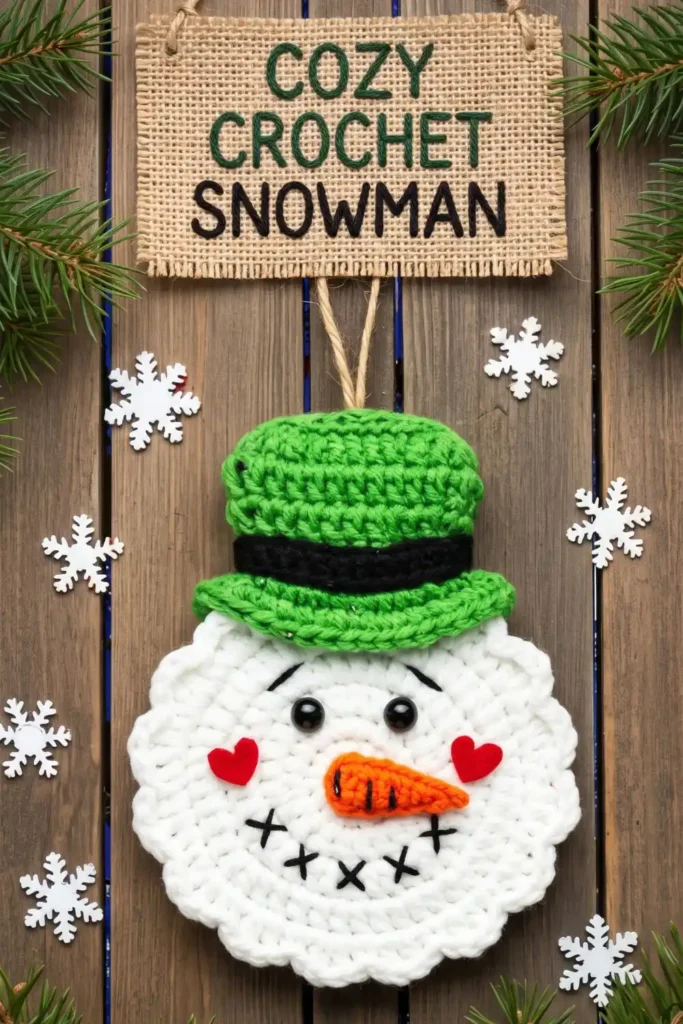 Crochet Snowman Ornament Pattern