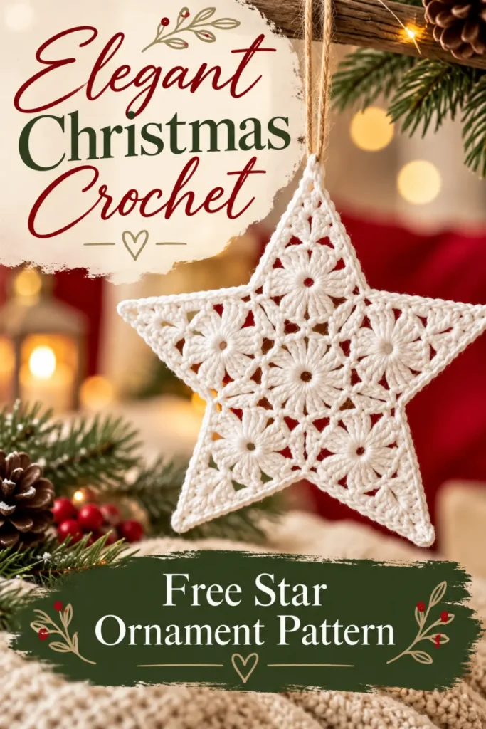 five-point lacy star ornament crochet pattern
