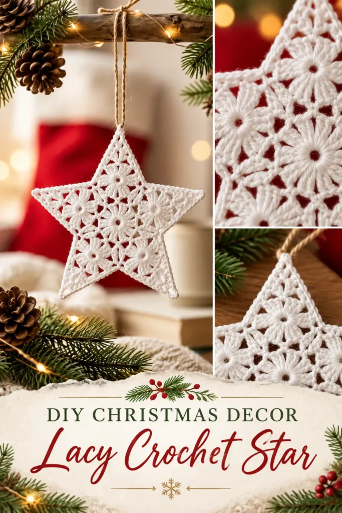 five-point lacy star ornament crochet pattern