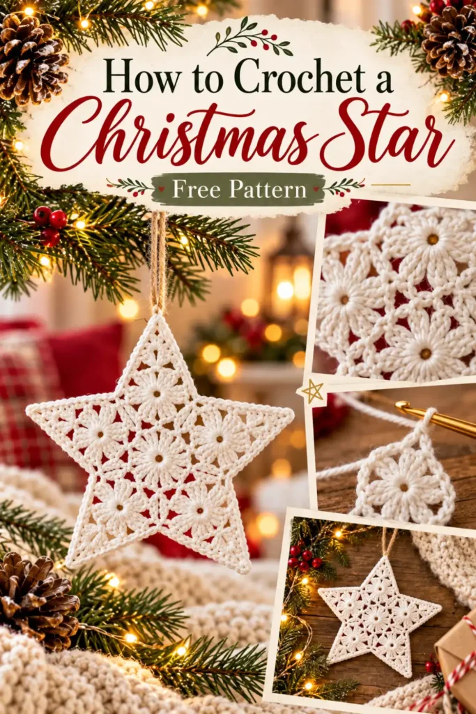 five-point lacy star ornament crochet pattern