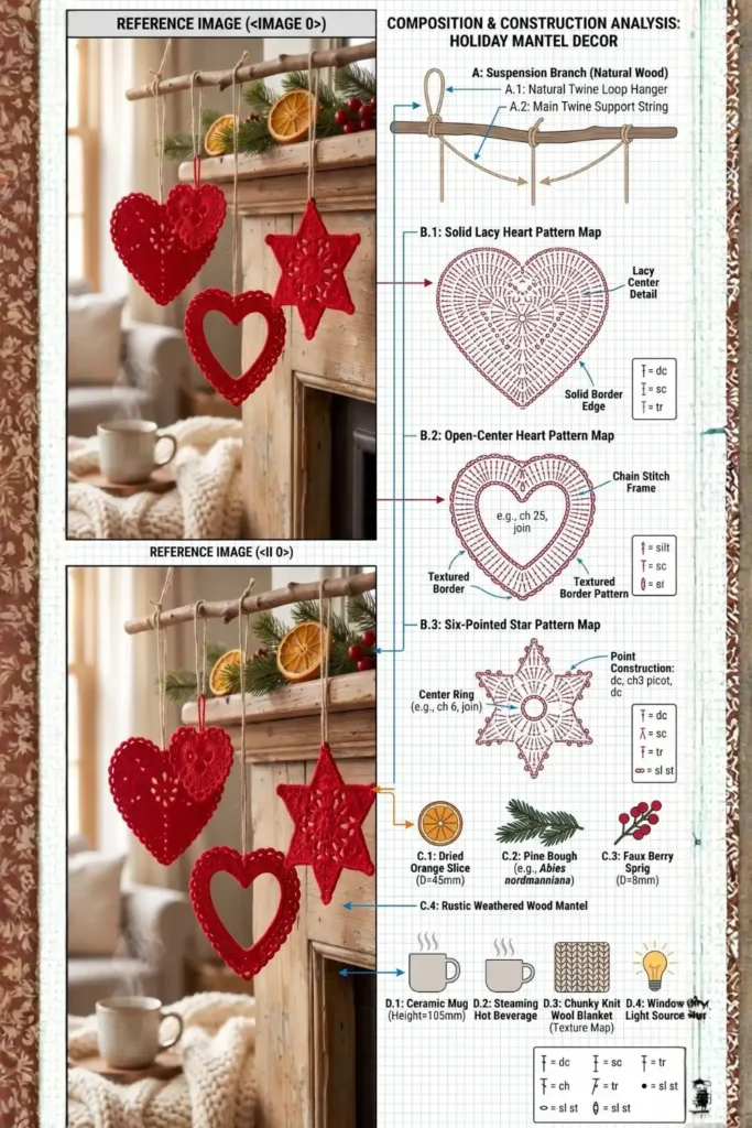 five-point lacy star ornament crochet pattern
