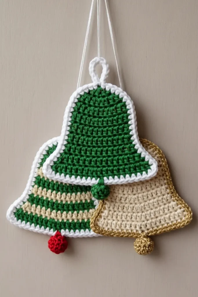 Flat Crochet Bell Ornament Pattern