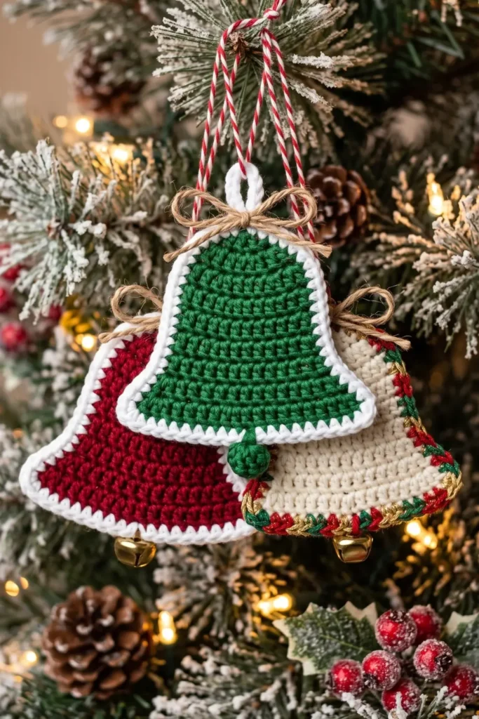 Flat Crochet Bell Ornament Pattern